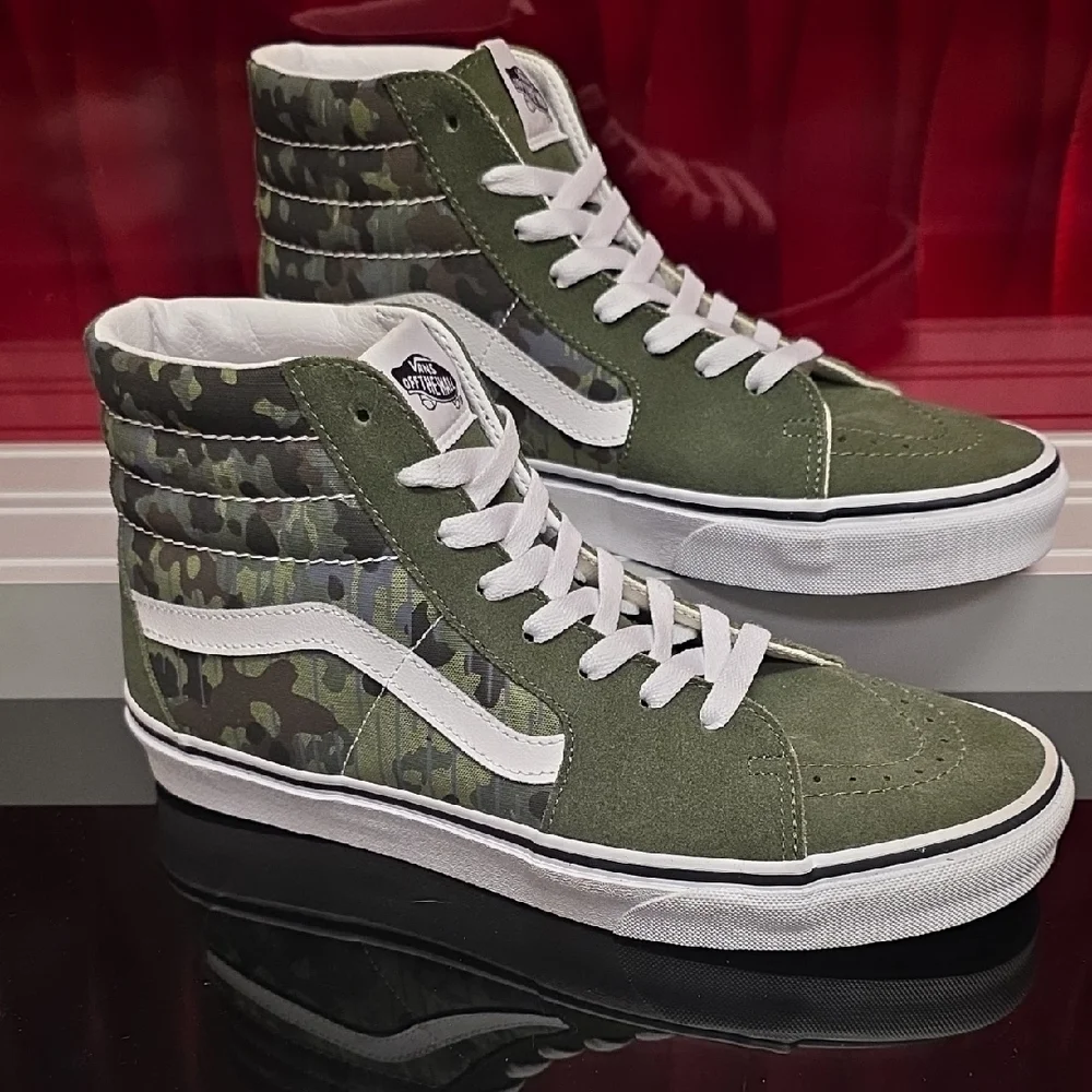 Vans Sk8 Hi Rain Camo Green Men’s 9 Women’s 10.5 New